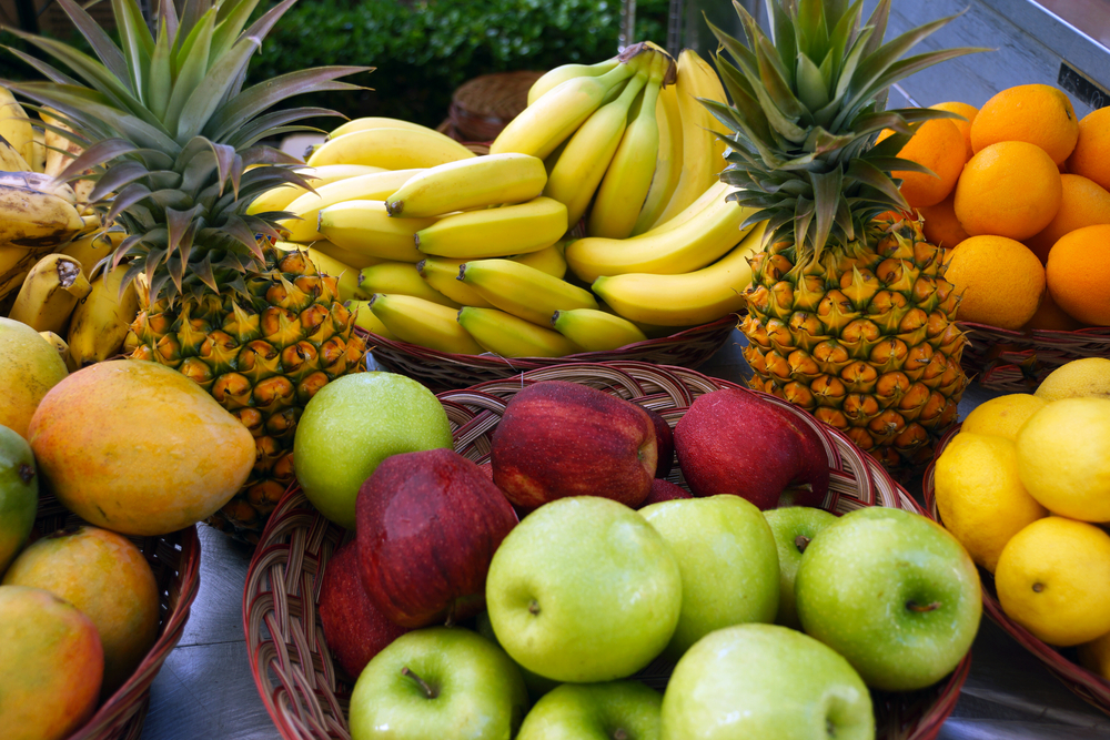 West Maui Grocery Stores and Farmer's Markets: A fruit display at the fruit market.